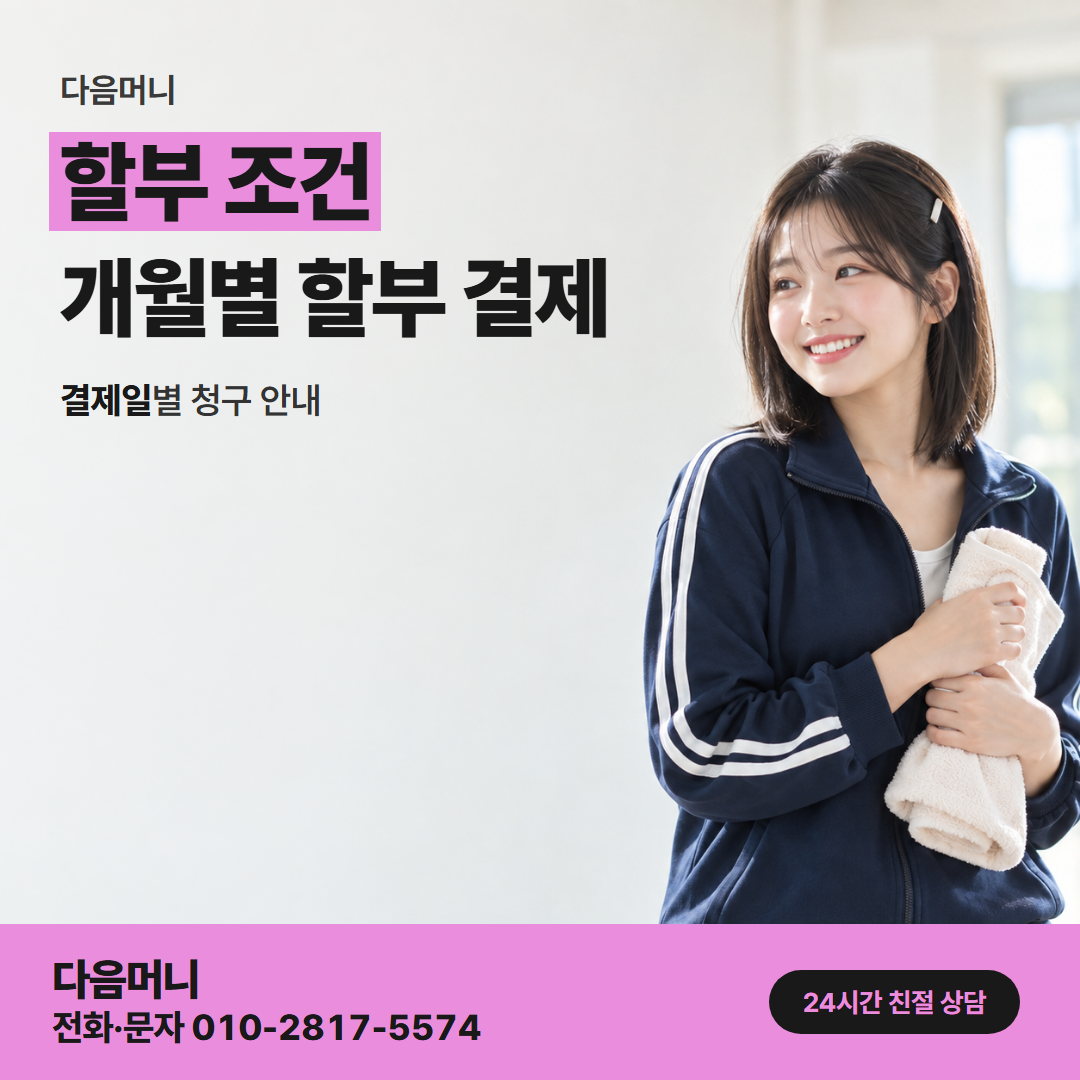 다음머니 예산카드깡 정해진 금액을 나누는 할부 개월